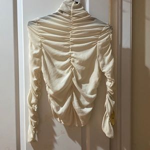 Cream ruched blouse